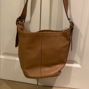 Coach tan bucket bag
